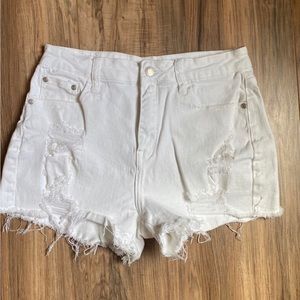 White high waisted shorts